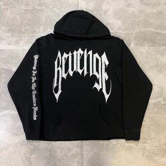 Revenge XXX graphic. Crazy grail double Xl revenge hoodie.